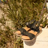 Plakton Platform Wedge Sandal – Camellia Black Pony Print / Black