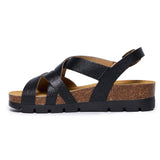 Plakton Platform Wedge Sandal – Compass Metallic Black