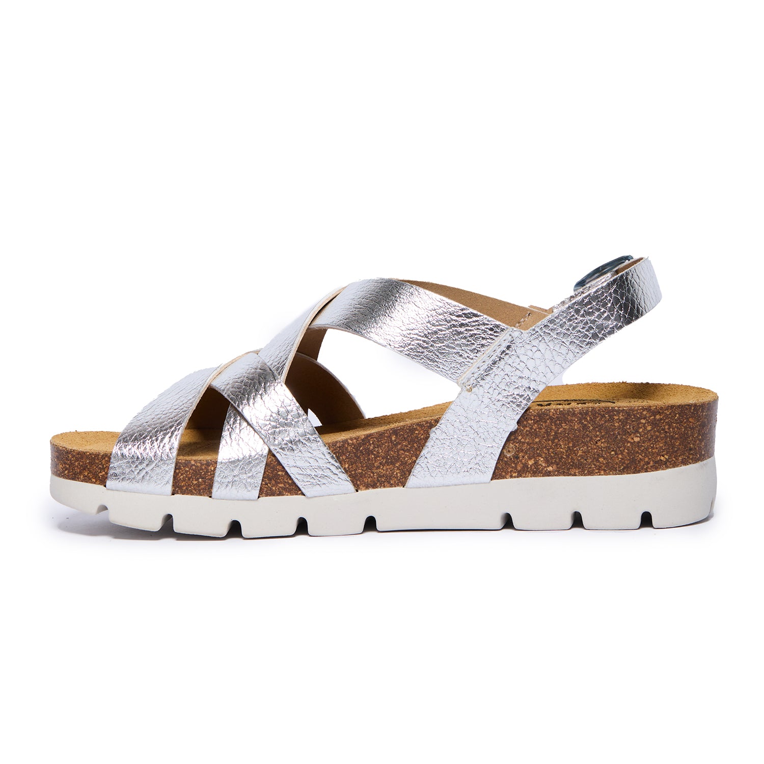 Plakton Platform Wedge Sandal – Compass Metallic Silver