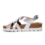 Plakton Platform Wedge Sandal – Compass Metallic Silver