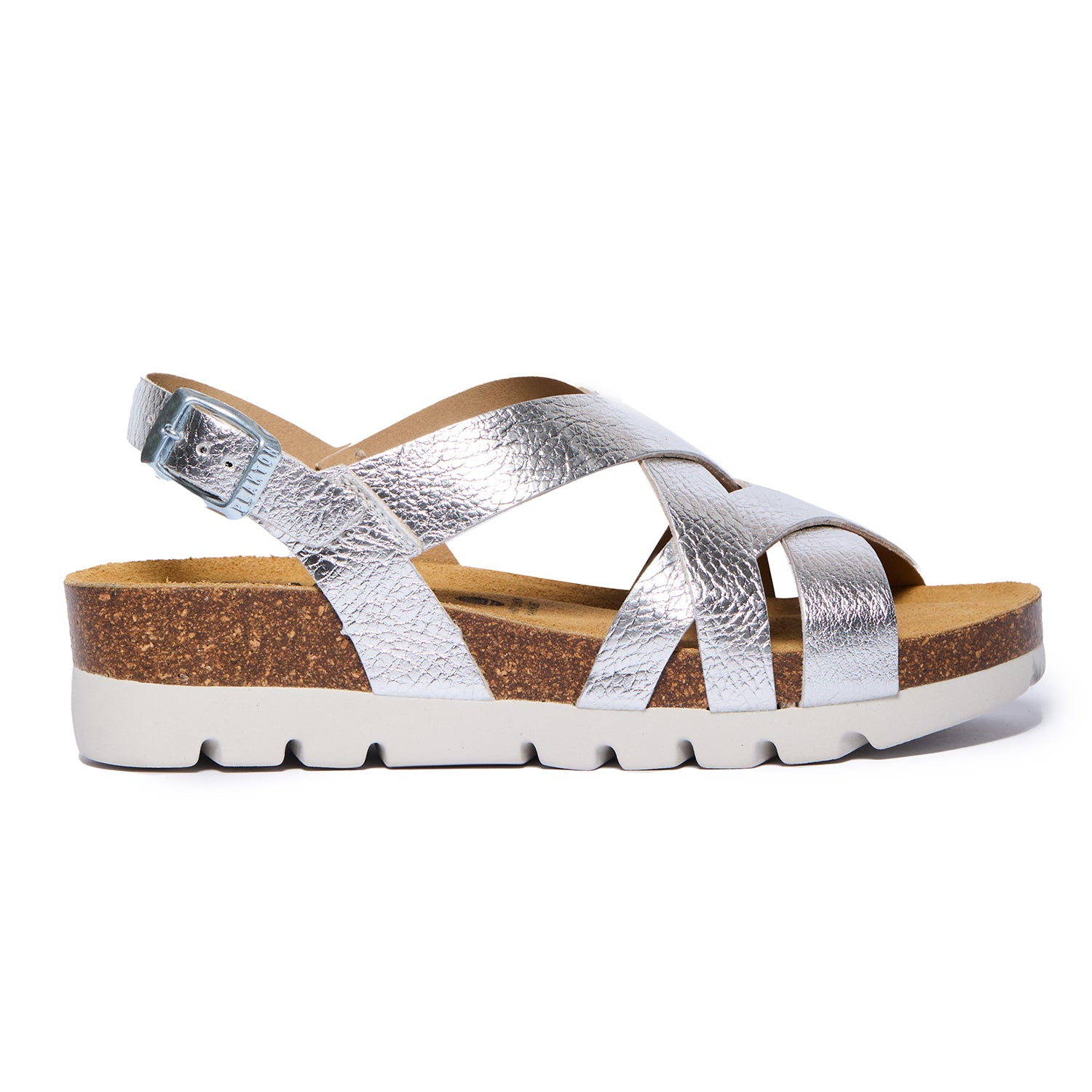 Plakton Platform Wedge Sandal – Compass Metallic Silver