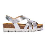 Plakton Platform Wedge Sandal – Compass Metallic Silver