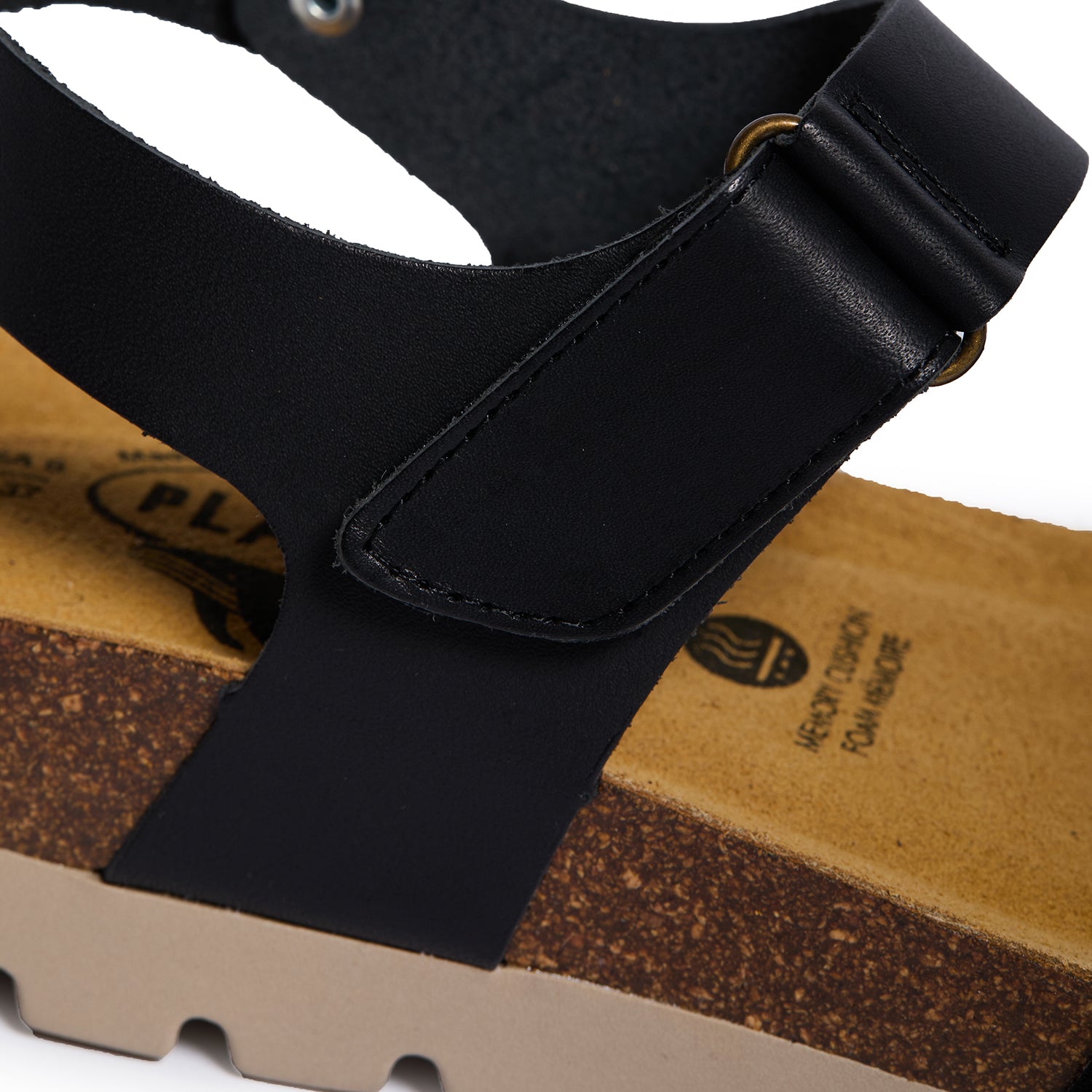 Plakton Platform Wedge Sandal – Camellia Black Suede Black Leather