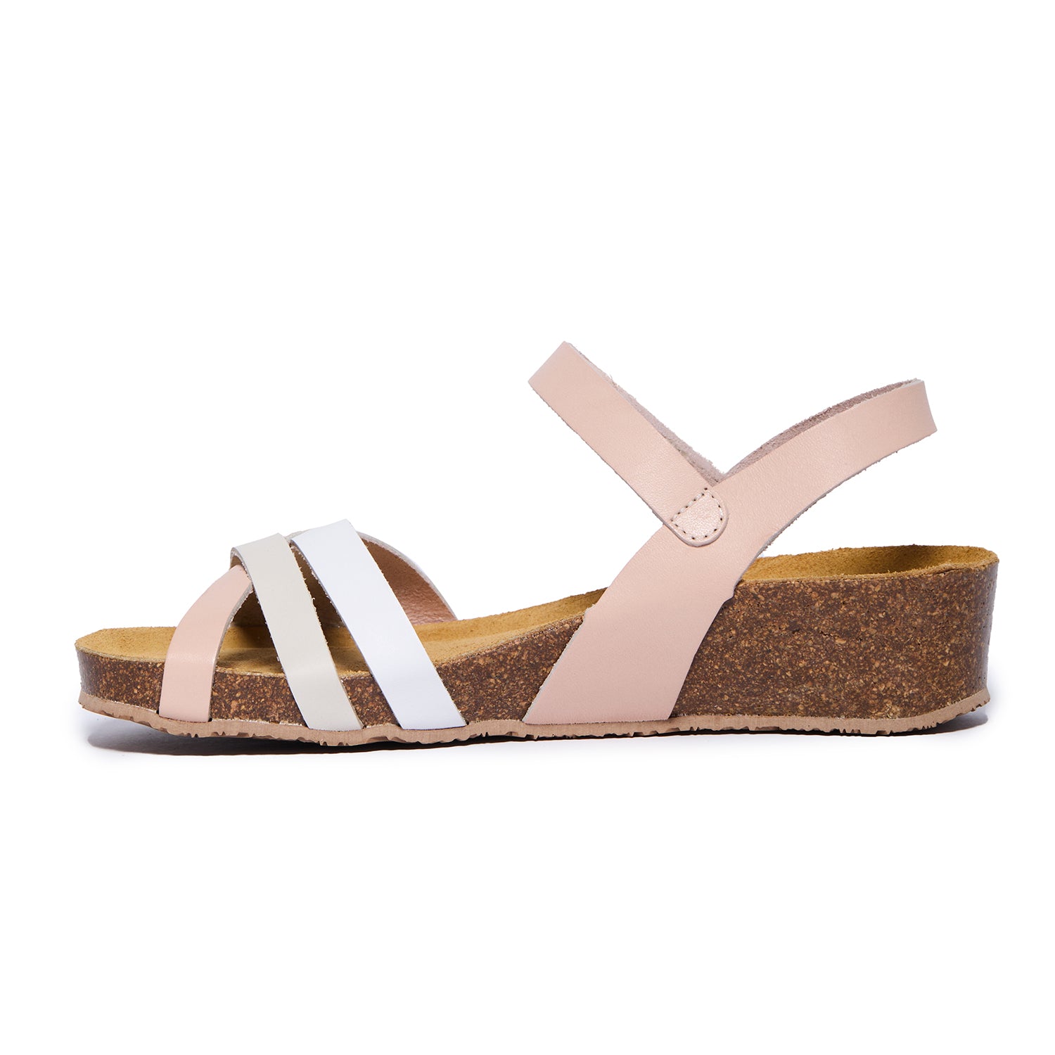 Plakton Platform Wedge Sandal – Lane Taupe Nude White Combo