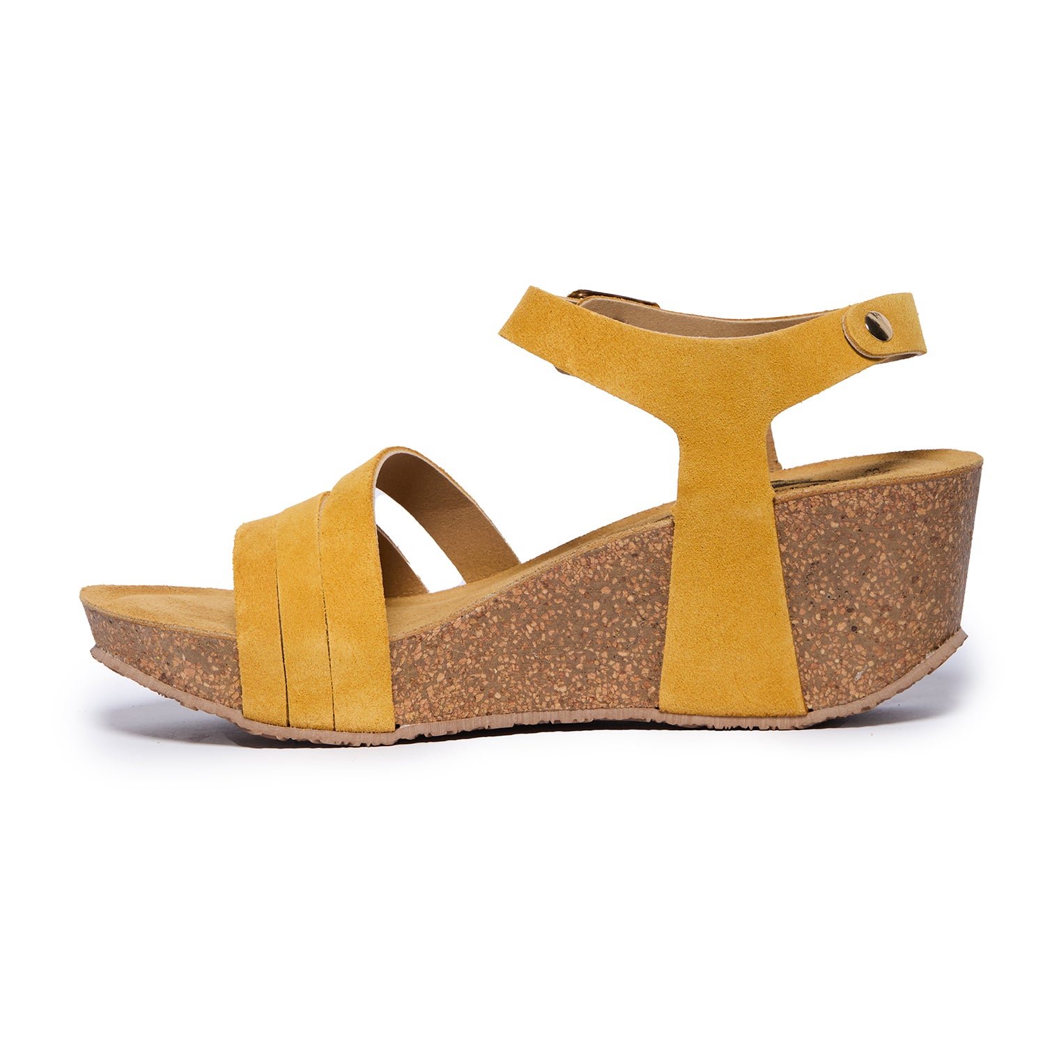 Plakton Platform Wedge Sandal – Willow Yellow Suede