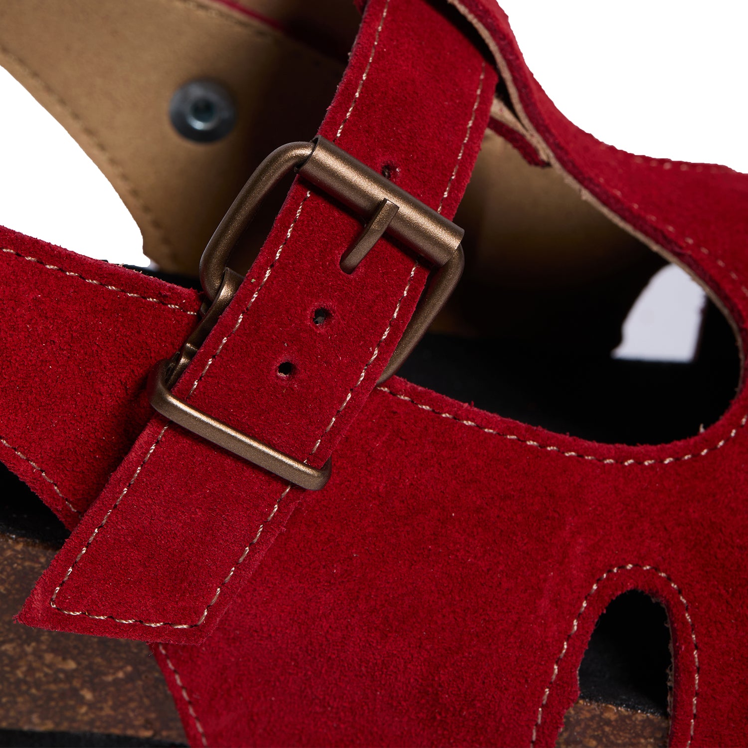 Plakton Closed-Toe Sandal – Amanda Red Suede