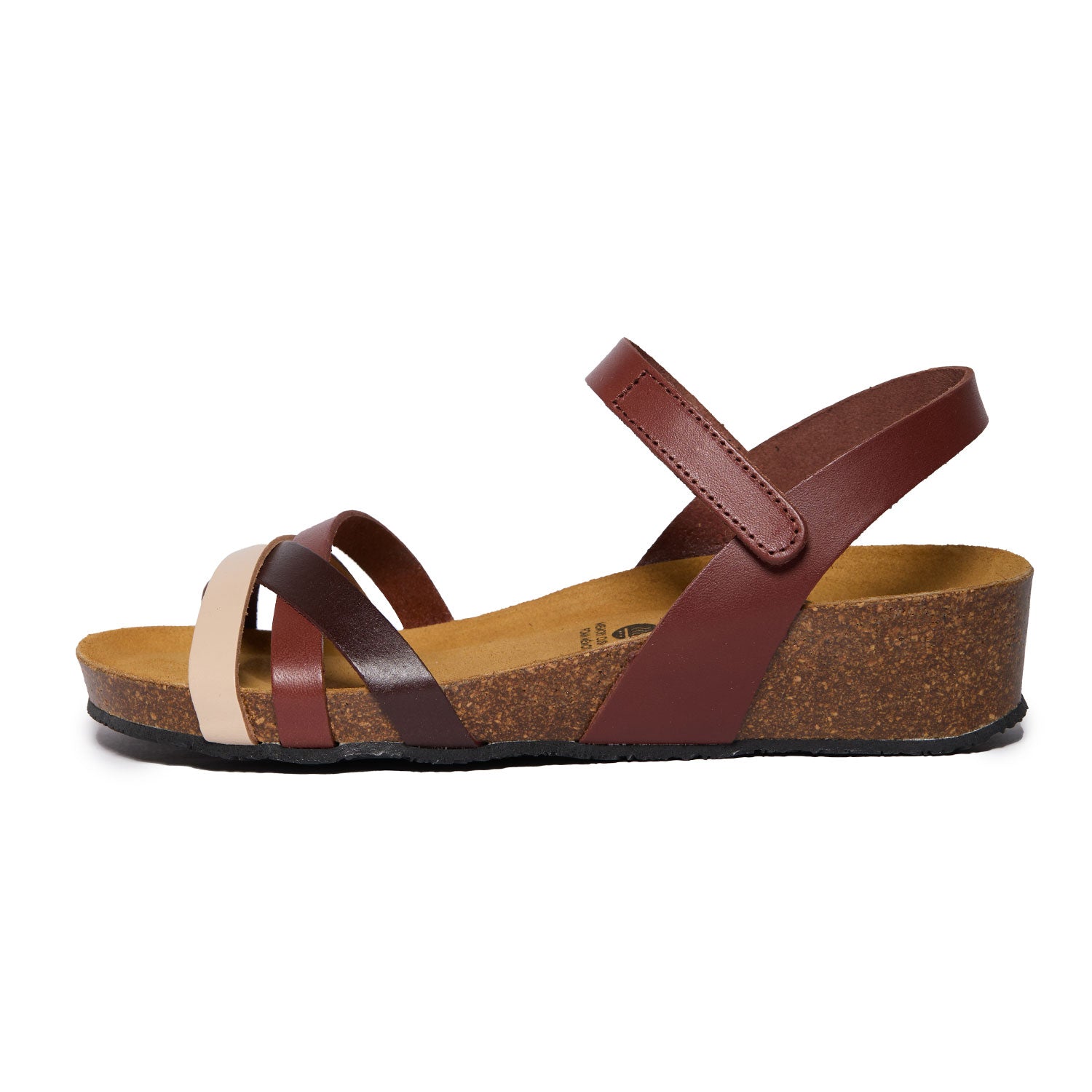 Plakton Platform Wedge Sandal – Lane Cream Brown Dark Brown Combo