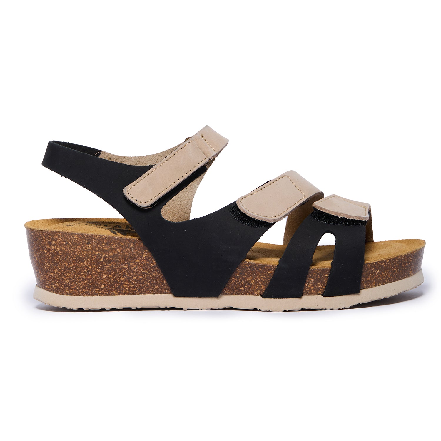 Plakton Platform Wedge Sandal – Ash Black Beige
