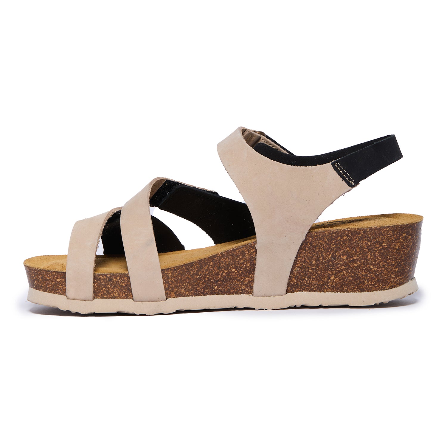 Plakton Platform Wedge Sandal – Ash Black Beige