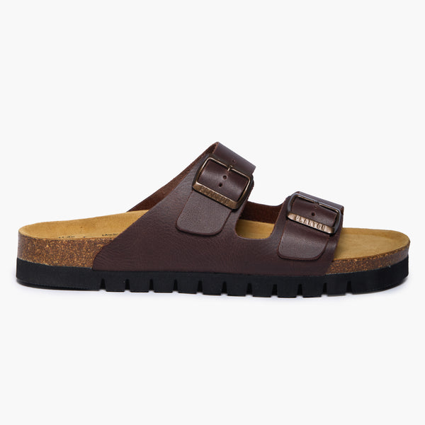  SLIPPER ダブルストラップ サンダル ブラウン 10 Plakton-Barna-Two-Straps-