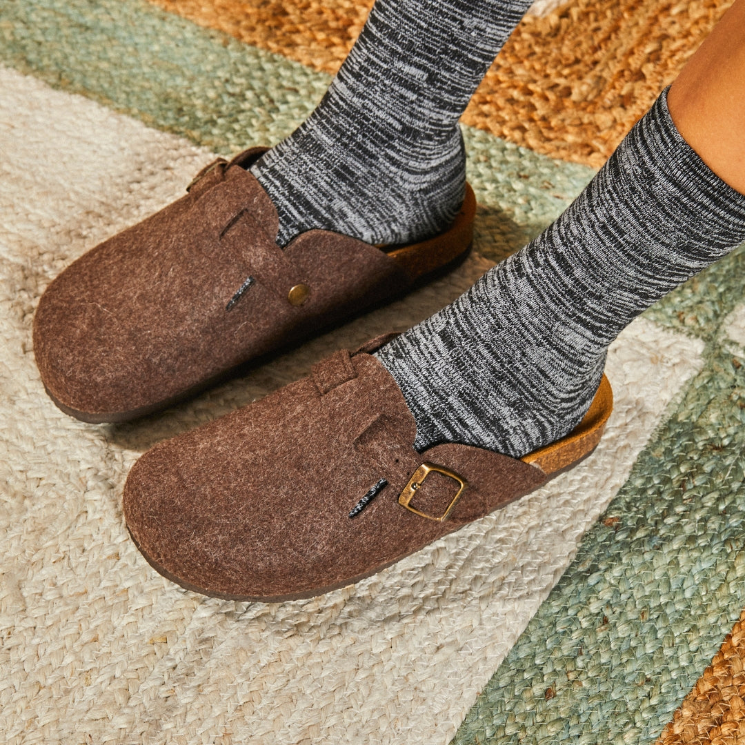 Plakton Clog – Blogg Brown Wool Felt