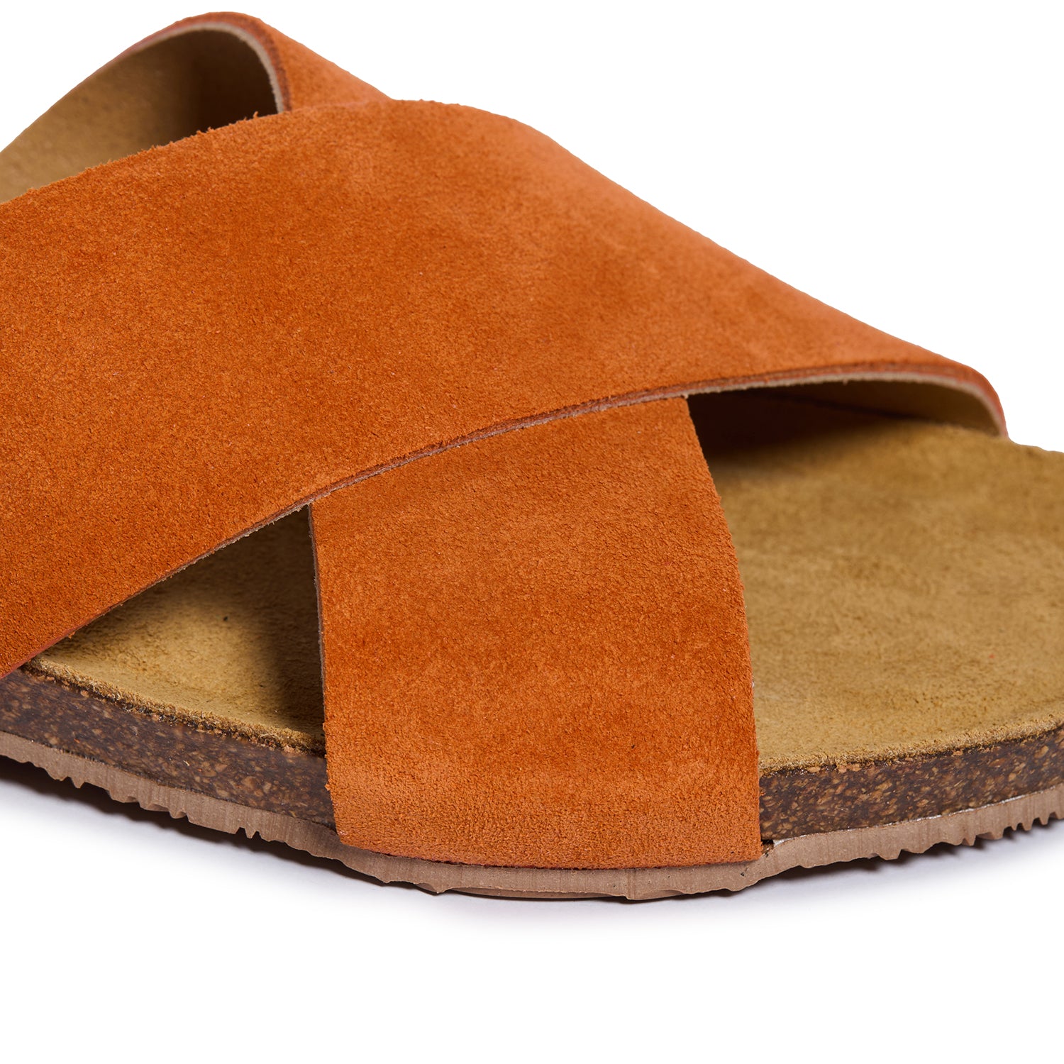 Plakton Flat Sandal – Faro Orange Suede