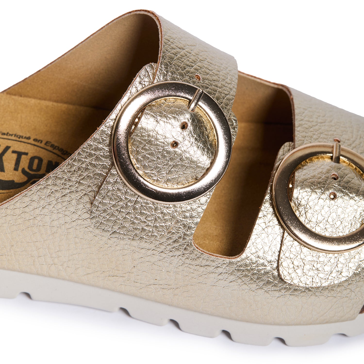 Plakton Two-Straps Sandal – Cora Metallic Gold