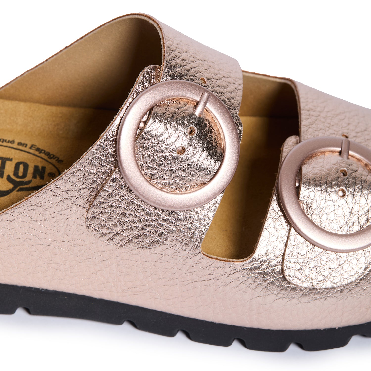 Plakton Two-Straps Sandal – Cora Metallic Rose
