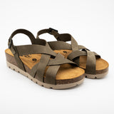 Sandales compensées Compass kaki