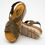 Sandales compensées Compass kaki