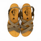 Sandales compensées Compass kaki