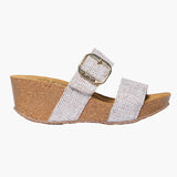 Plakton Platform Wedge Sandal - Wonder White