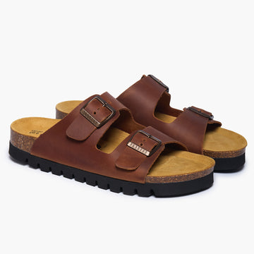Beta Two-Strap Sandal in Brown – Plakton USA display picture 2