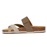 Plakton Flat Sandal – Bloom Tan Tabaco Light Green