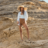 Plakton Flat Sandal – Bloom Tan Tabaco Light Green