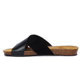 Faro Sandale Plate en Daim Noir