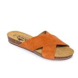 Plakton Flat Sandal – Faro Orange Suede