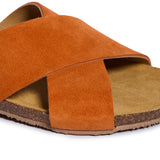 Plakton Flat Sandal – Faro Orange Suede
