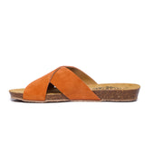 Plakton Flat Sandal – Faro Orange Suede