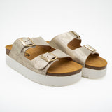 Plakton Two-Straps Sandal – Bloc Beta Gold Beige