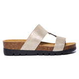 Plakton Two-Straps Sandal – Clarissa Gold Crinkle