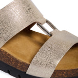 Plakton Two-Straps Sandal – Clarissa Gold Crinkle