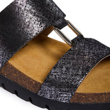 Plakton Two-Straps Sandal – Clarissa Pewter Crinkle