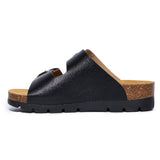 Plakton Two-Straps Sandal – Cora Metallic Black