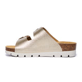 Plakton Two-Straps Sandal – Cora Metallic Gold