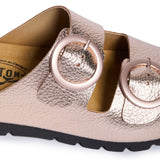 Plakton Two-Straps Sandal – Cora Metallic Rose