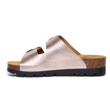 Plakton Two-Straps Sandal – Cora Metallic Rose